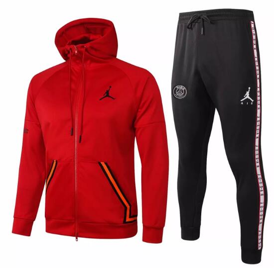 PSG Jordan Red Hoodie Jacket Training Kits with Pants 2020/21